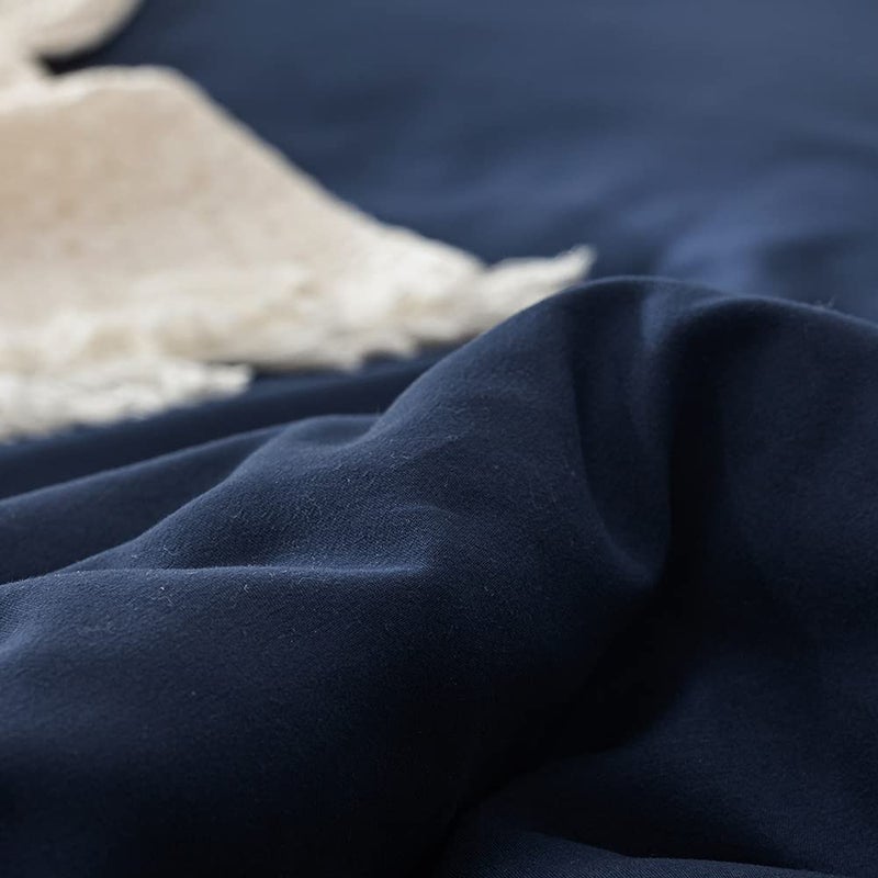 CLOTHKNOW Navy Blue King Size Comforter Set 3Pcs Dark Blue Bedding Comforter Sets Women Men Comforter Blue Comforters with 2 x Pillow Cases - Image 5
